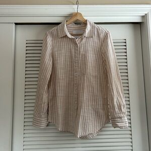 Lola River Beige Striped Shirt